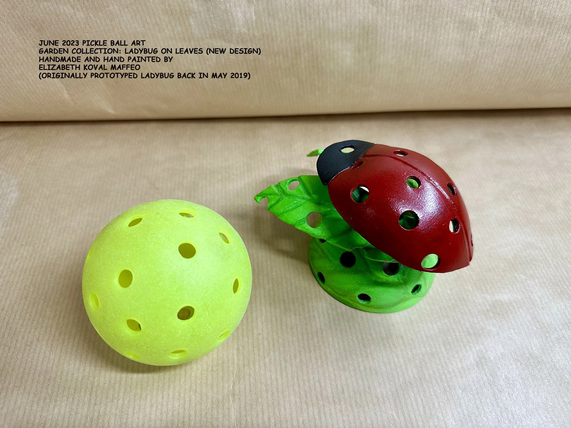 Handmade Recycled Pickleball Art - A Ladybug on leaves — Koval Designs